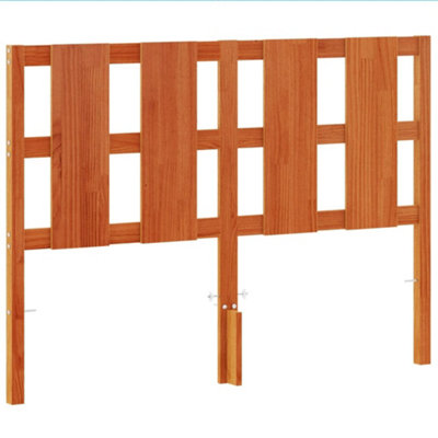 Berkfield Headboard Wax Brown 135 cm Solid Wood Pine