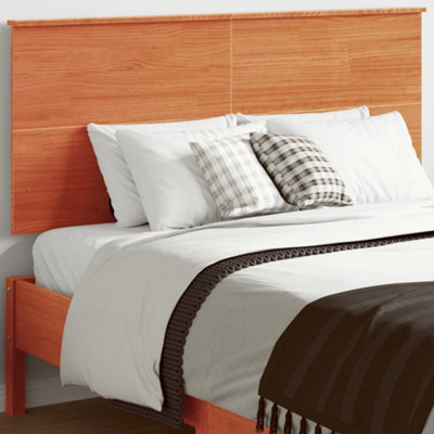 Berkfield Headboard Wax Brown 135 cm Solid Wood Pine