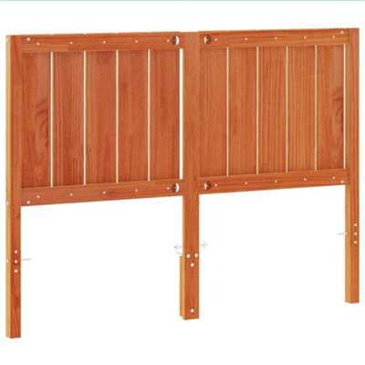 Berkfield Headboard Wax Brown 135 cm Solid Wood Pine