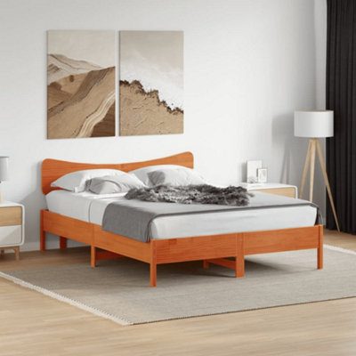 Berkfield Headboard Wax Brown 160 cm Solid Wood Pine