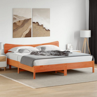 Berkfield Headboard Wax Brown 180 cm Solid Wood Pine