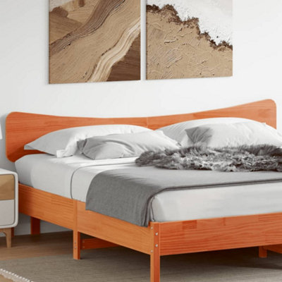 Berkfield Headboard Wax Brown 200 cm Solid Wood Pine
