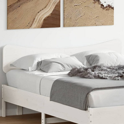 Berkfield Headboard White 140 cm Solid Wood Pine