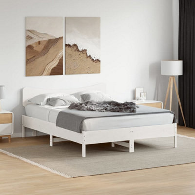 Berkfield Headboard White 140 cm Solid Wood Pine