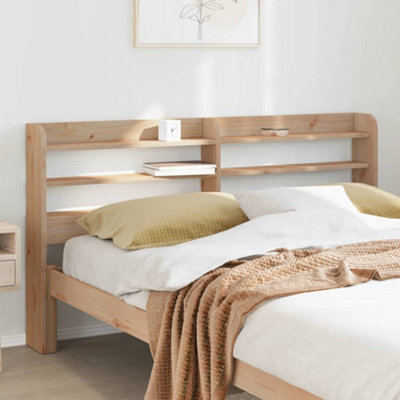 Berkfield Headboard with Shelves 135 cm Solid Wood Pine