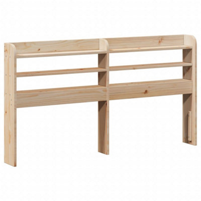 Berkfield Headboard with Shelves 135 cm Solid Wood Pine