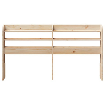 Berkfield Headboard with Shelves 135 cm Solid Wood Pine