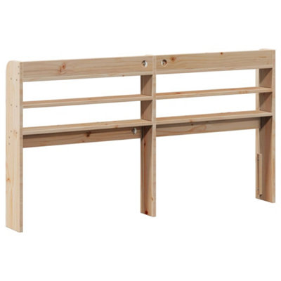 Berkfield Headboard with Shelves 135 cm Solid Wood Pine