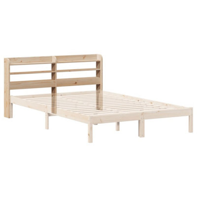 Berkfield Headboard with Shelves 135 cm Solid Wood Pine