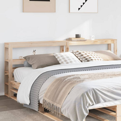 Berkfield Headboard with Shelves 200 cm Solid Wood Pine