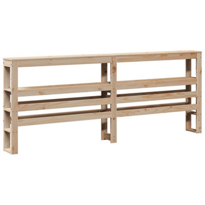 Berkfield Headboard with Shelves 200 cm Solid Wood Pine