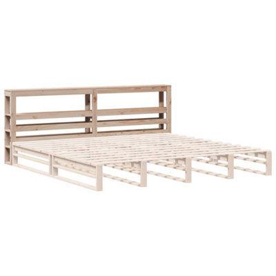 Berkfield Headboard with Shelves 200 cm Solid Wood Pine