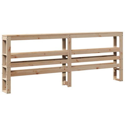 Berkfield Headboard with Shelves 200 cm Solid Wood Pine