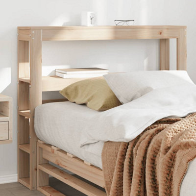 Berkfield Headboard with Shelves 90 cm Solid Wood Pine