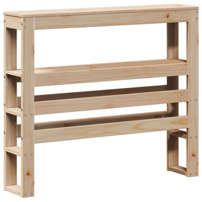 Berkfield Headboard with Shelves 90 cm Solid Wood Pine