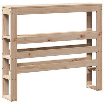 Berkfield Headboard with Shelves 90 cm Solid Wood Pine