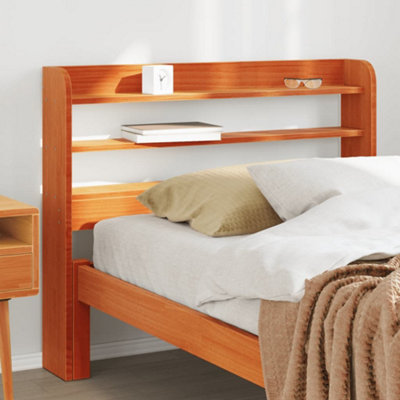 Berkfield Headboard with Shelves Wax Brown 100 cm Solid Wood Pine