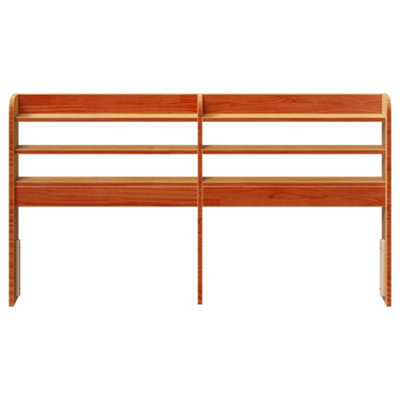 Berkfield Headboard with Shelves Wax Brown 120 cm Solid Wood Pine