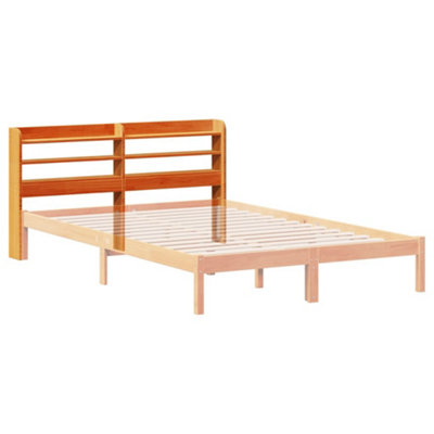 Berkfield Headboard with Shelves Wax Brown 120 cm Solid Wood Pine