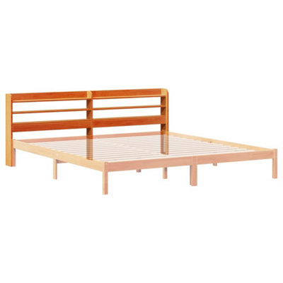 Berkfield Headboard with Shelves Wax Brown 180 cm Solid Wood Pine