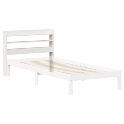 Berkfield Headboard with Shelves White 100 cm Solid Wood Pine