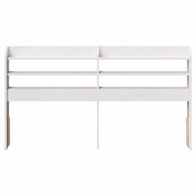 Berkfield Headboard with Shelves White 120 cm Solid Wood Pine