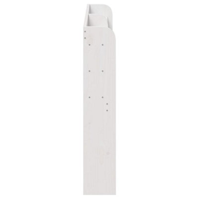 Berkfield Headboard with Shelves White 120 cm Solid Wood Pine