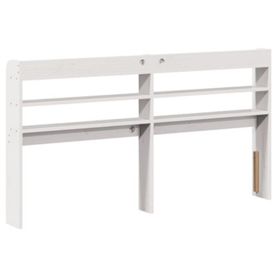 Berkfield Headboard with Shelves White 120 cm Solid Wood Pine