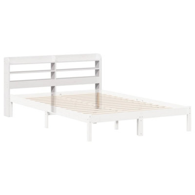 Berkfield Headboard with Shelves White 120 cm Solid Wood Pine