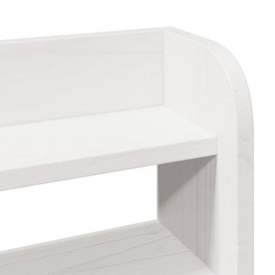 Berkfield Headboard with Shelves White 120 cm Solid Wood Pine