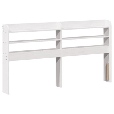 Berkfield Headboard with Shelves White 135 cm Solid Wood Pine