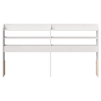 Berkfield Headboard with Shelves White 135 cm Solid Wood Pine