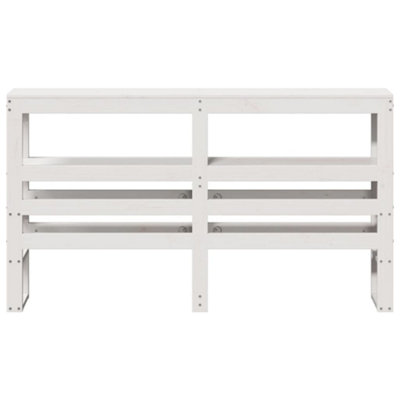 Berkfield Headboard with Shelves White 135 cm Solid Wood Pine