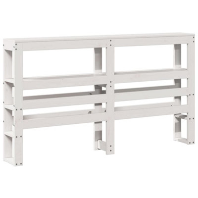Berkfield Headboard with Shelves White 140 cm Solid Wood Pine