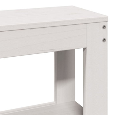 Berkfield Headboard with Shelves White 140 cm Solid Wood Pine