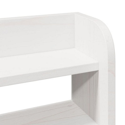 Berkfield Headboard with Shelves White 180 cm Solid Wood Pine