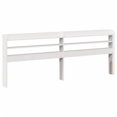 Berkfield Headboard with Shelves White 200 cm Solid Wood Pine