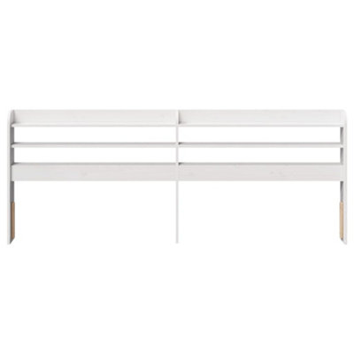 Berkfield Headboard with Shelves White 200 cm Solid Wood Pine