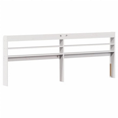 Berkfield Headboard with Shelves White 200 cm Solid Wood Pine