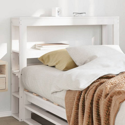 Berkfield Headboard with Shelves White 90 cm Solid Wood Pine