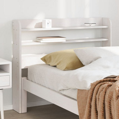 Berkfield Headboard with Shelves White 90 cm Solid Wood Pine