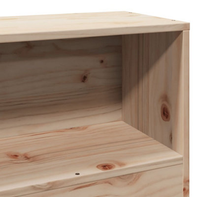 Berkfield Headboard with Storage 100 cm Solid Wood Pine