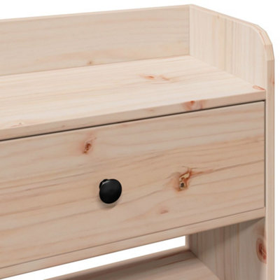 Berkfield Headboard with Storage 100 cm Solid Wood Pine