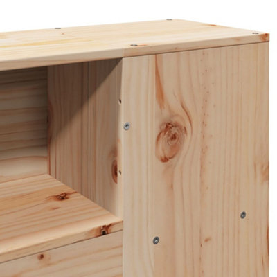 Berkfield Headboard with Storage 120 cm Solid Wood Pine