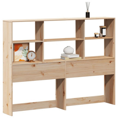 Berkfield Headboard with Storage 140 cm Solid Wood Pine