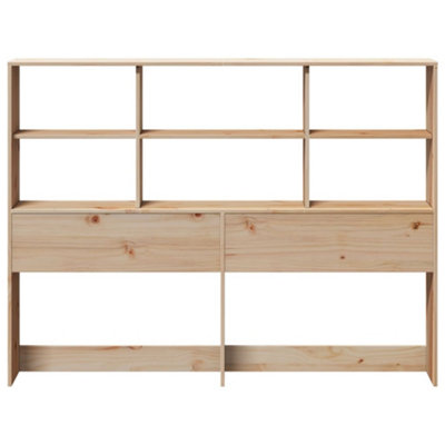 Berkfield Headboard with Storage 140 cm Solid Wood Pine