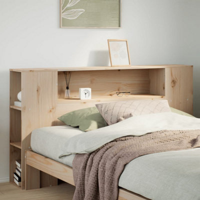 Berkfield Headboard with Storage 140 cm Solid Wood Pine