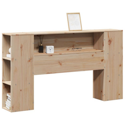 Berkfield Headboard with Storage 140 cm Solid Wood Pine