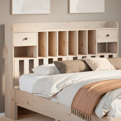 Berkfield Headboard with Storage 150 cm Solid Wood Pine