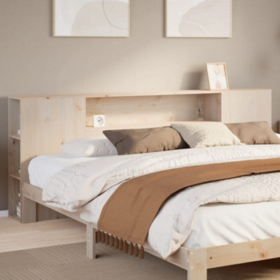 Berkfield Headboard with Storage 200 cm Solid Wood Pine